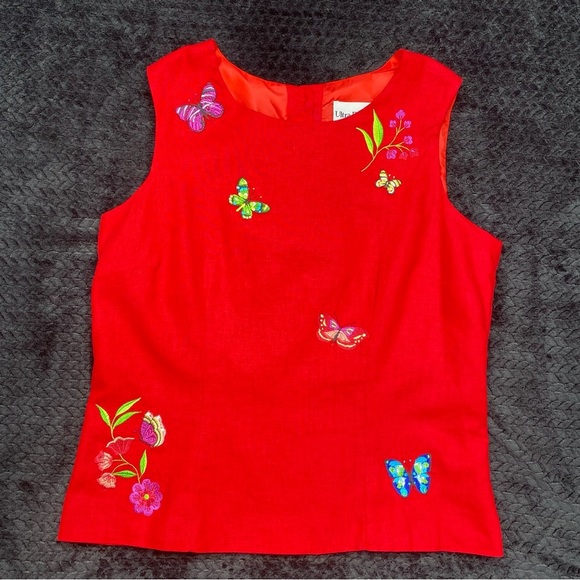 Linen blend women’s top 14 by Ultra Dress New York Buttons down the back - Picture 1 of 14